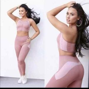 Fabletics Mauve Long Line Sports Bra and matching compression pants
